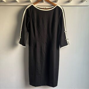 Talbots Black Dress with White Trim